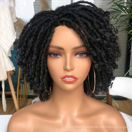 Hot Selling Cheap Synthetic Hair Wigs for Black Women African Short Dreadlocks Wig Faux Locs Crochet Hair Braided Wigs